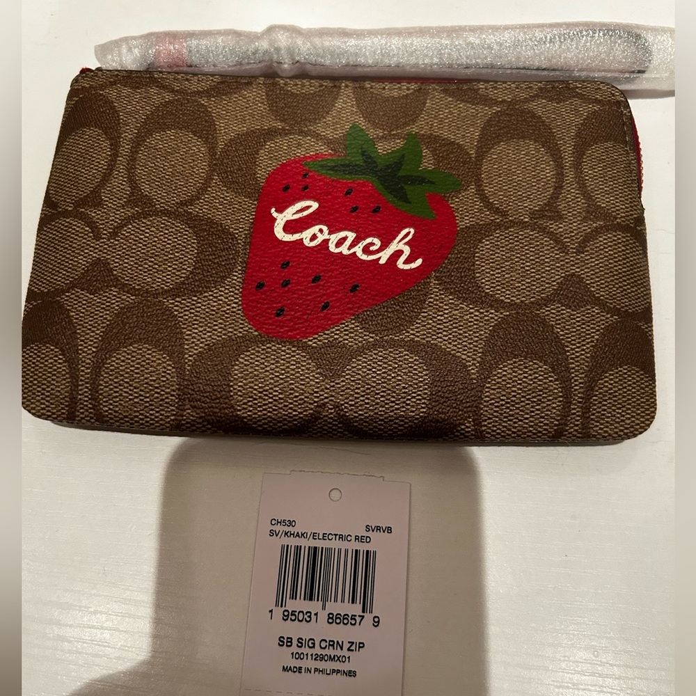 Coach Strawberry Wristlet wallet